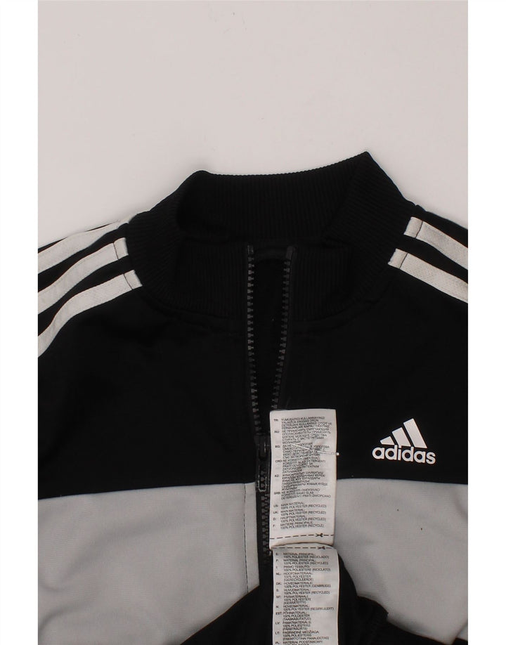 ADIDAS Boys Tracksuit Top Jacket 9-10 Years Black Colourblock Polyester Vintage Adidas and Second-Hand Adidas from Messina Hembry 