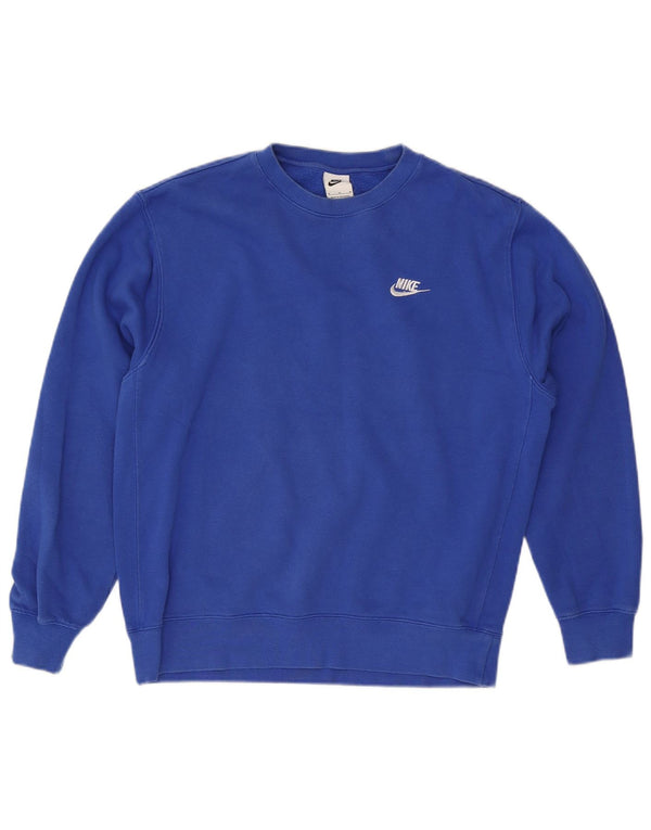 NIKE Mens Sweatshirt Jumper Medium Blue Cotton