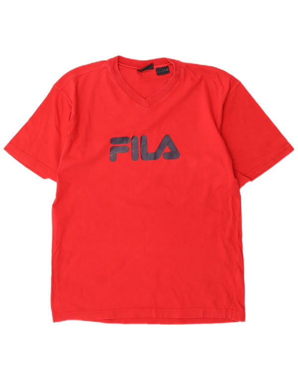 FILA Mens Graphic T-Shirt Top Medium Red Cotton