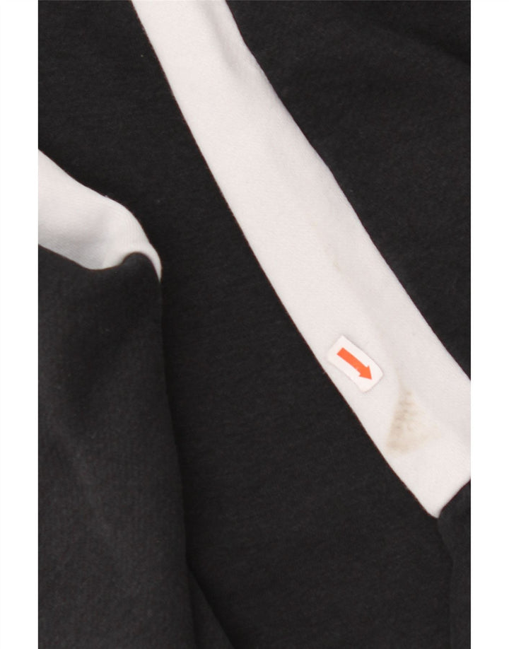 NIKE Mens Zip Hoodie Sweater Large Black Colourblock Cotton