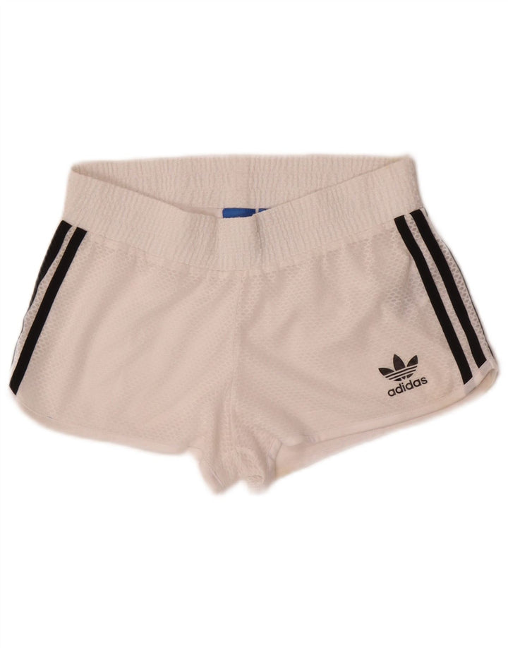 ADIDAS Womens Sport Shorts UK 8 Small White Polyester