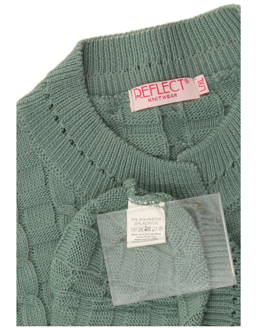 REFLECT Womens Cardigan Sweater UK 16 Large Green Polyester
