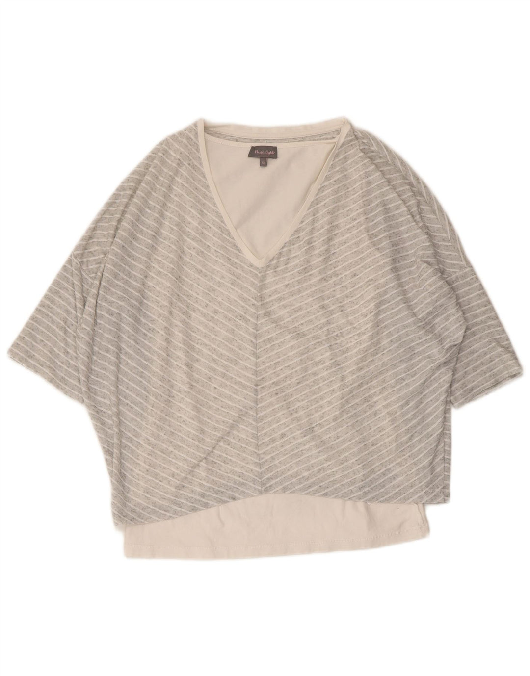 PHASE EIGHT Womens Loose Fit Blouse Top UK 10 Small Grey Pinstripe