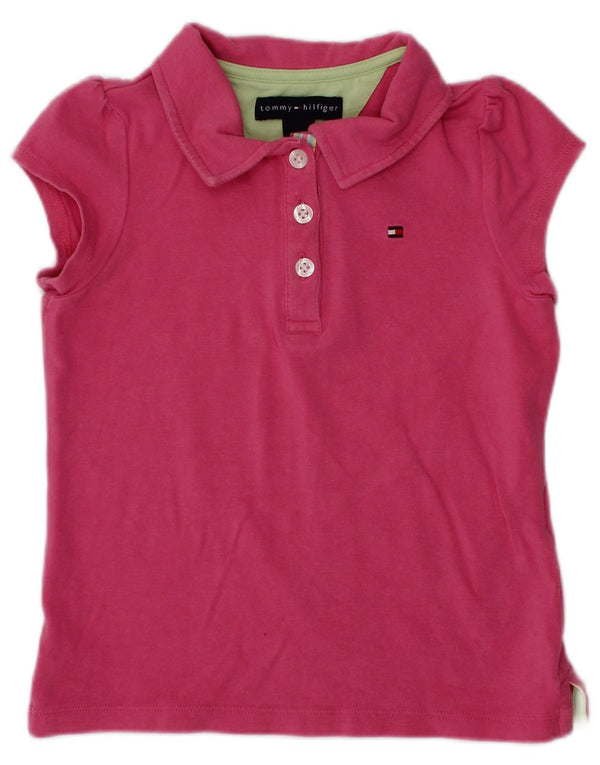 TOMMY HILFIGER Baby Girls Polo Shirt 18-24 Months Pink Cotton