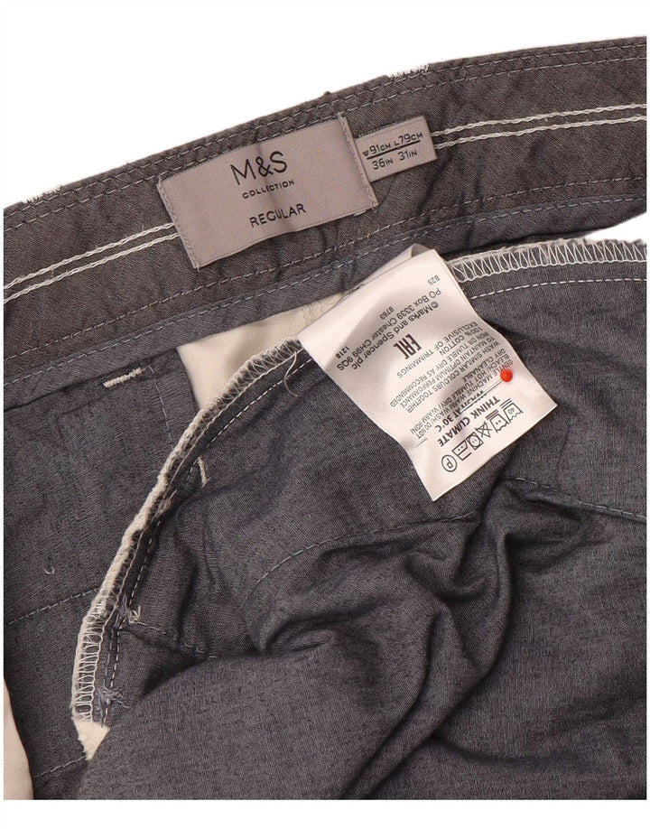 Marks & Spencer Mens Straight Regular Chino Trousers W36 L31 Off White