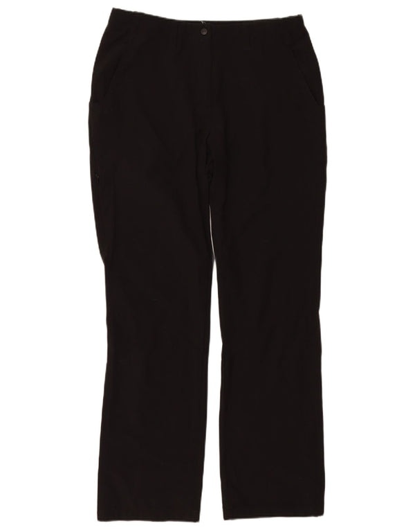 ROHAN Womens Straight Chino Trousers UK 12 Medium W30 L30 Black Polyamide