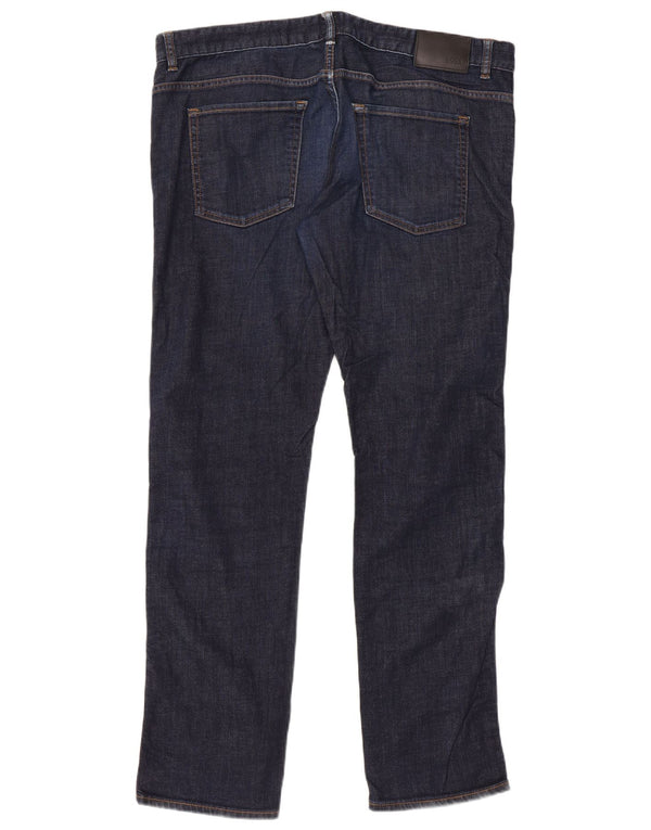 Hugo Boss Mens Straight Jeans W38 L32 Navy Blue Cotton