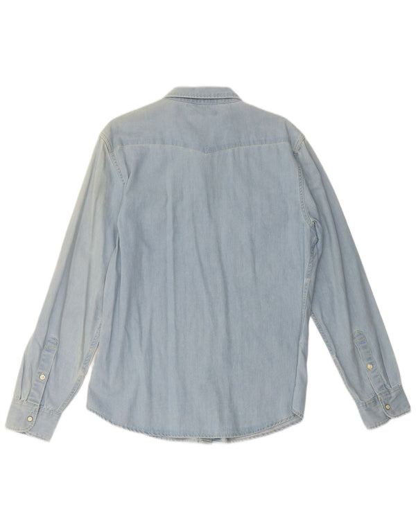 LEE Mens Denim Shirt Large Blue Cotton