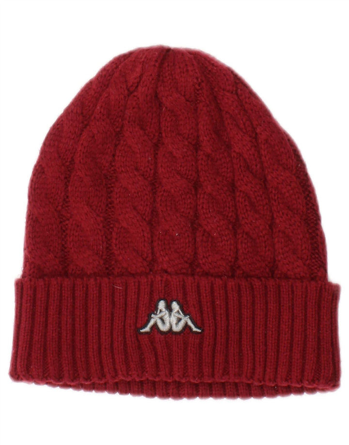 Kappa Mens Knit Beanie Hat One Size Red Polyacrylic