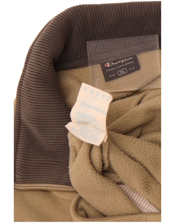 Champion Womens Fleece Jacket UK 18 XL Khaki Colourblock Polyester