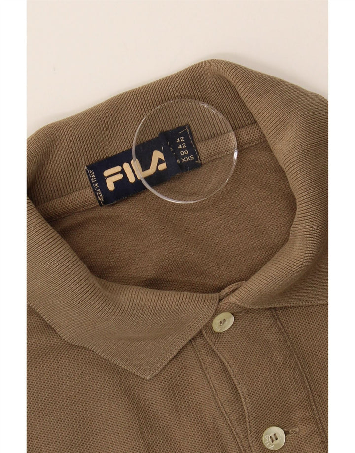 FILA Mens Polo Shirt IT 42 2XS Brown Vintage Fila and Second-Hand Fila from Messina Hembry 