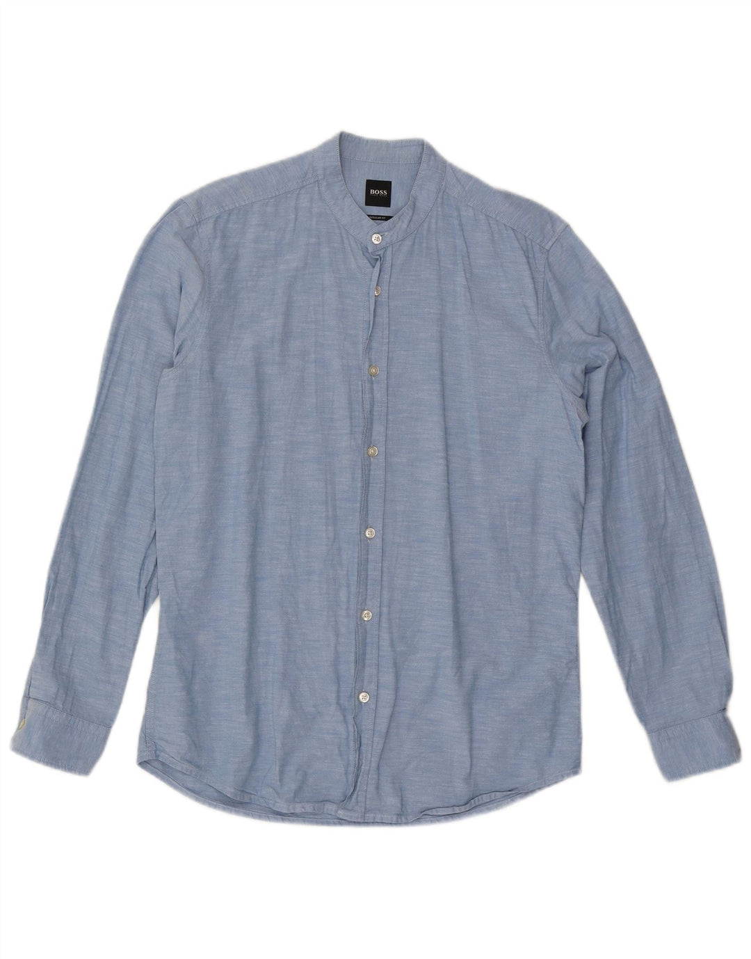 HUGO BOSS Mens Regular Fit Shirt Medium Blue Cotton