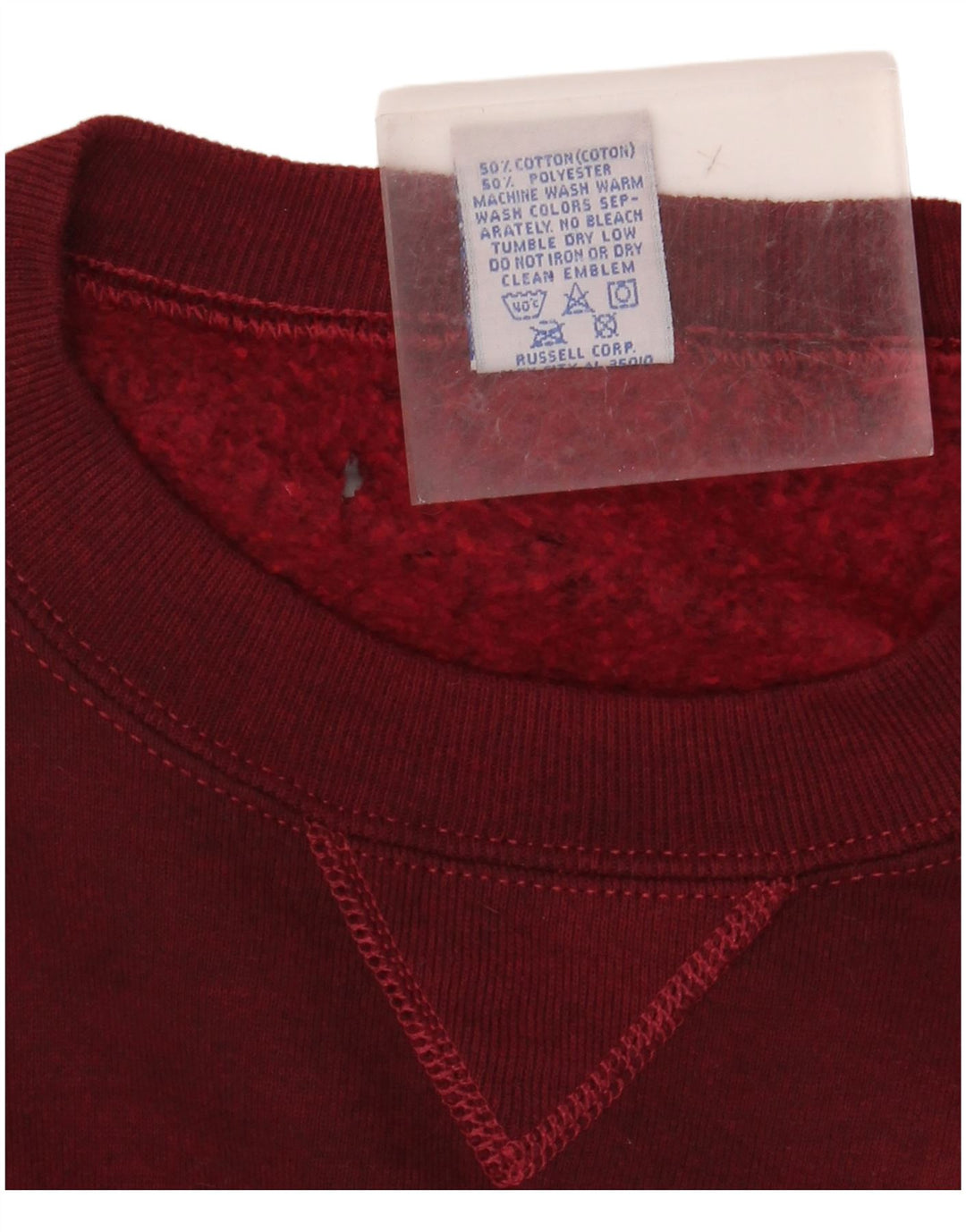 RUSSELL ATHLETIC Mens Sweatshirt Jumper Medium Burgundy Tie Dye Cotton