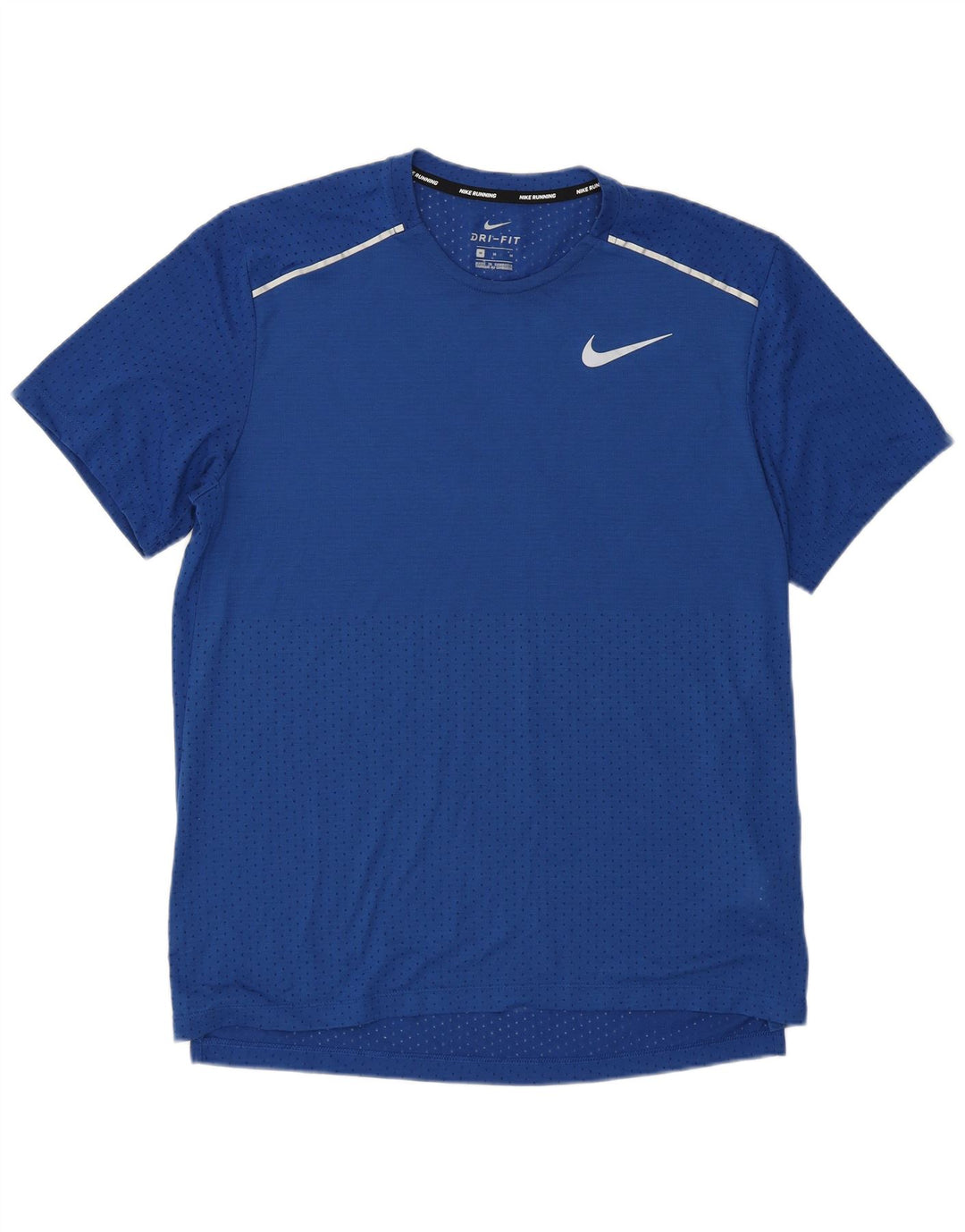 Nike Mens Dri Fit T-Shirt Top Medium Blue Polyester