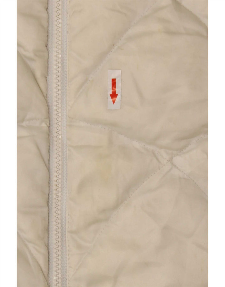 The North Face Womens Padded Jacket UK 16 Large Off White Nylon