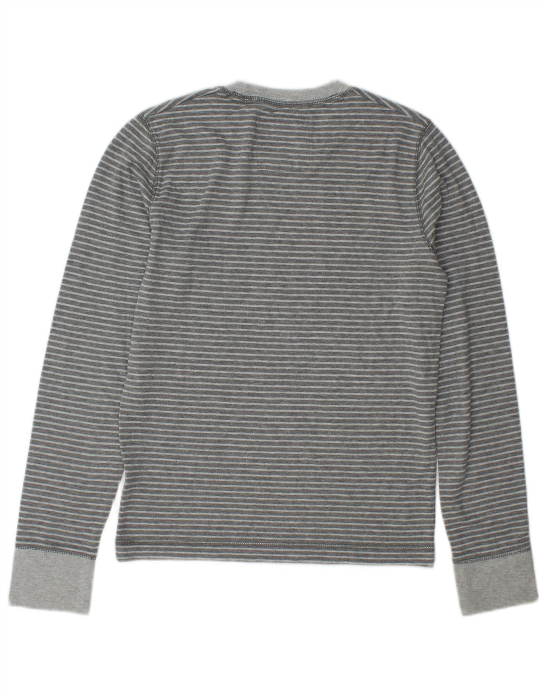 Hollister Mens Top Long Sleeve Small Grey Striped