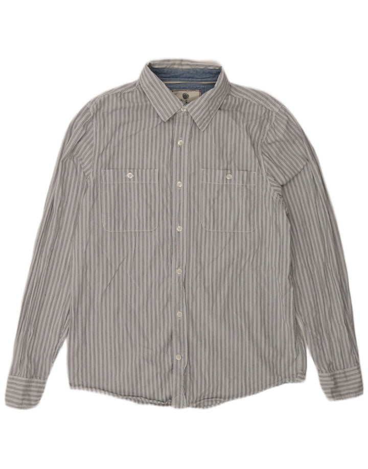 Fat Face Mens Shirt Medium Blue Striped Cotton