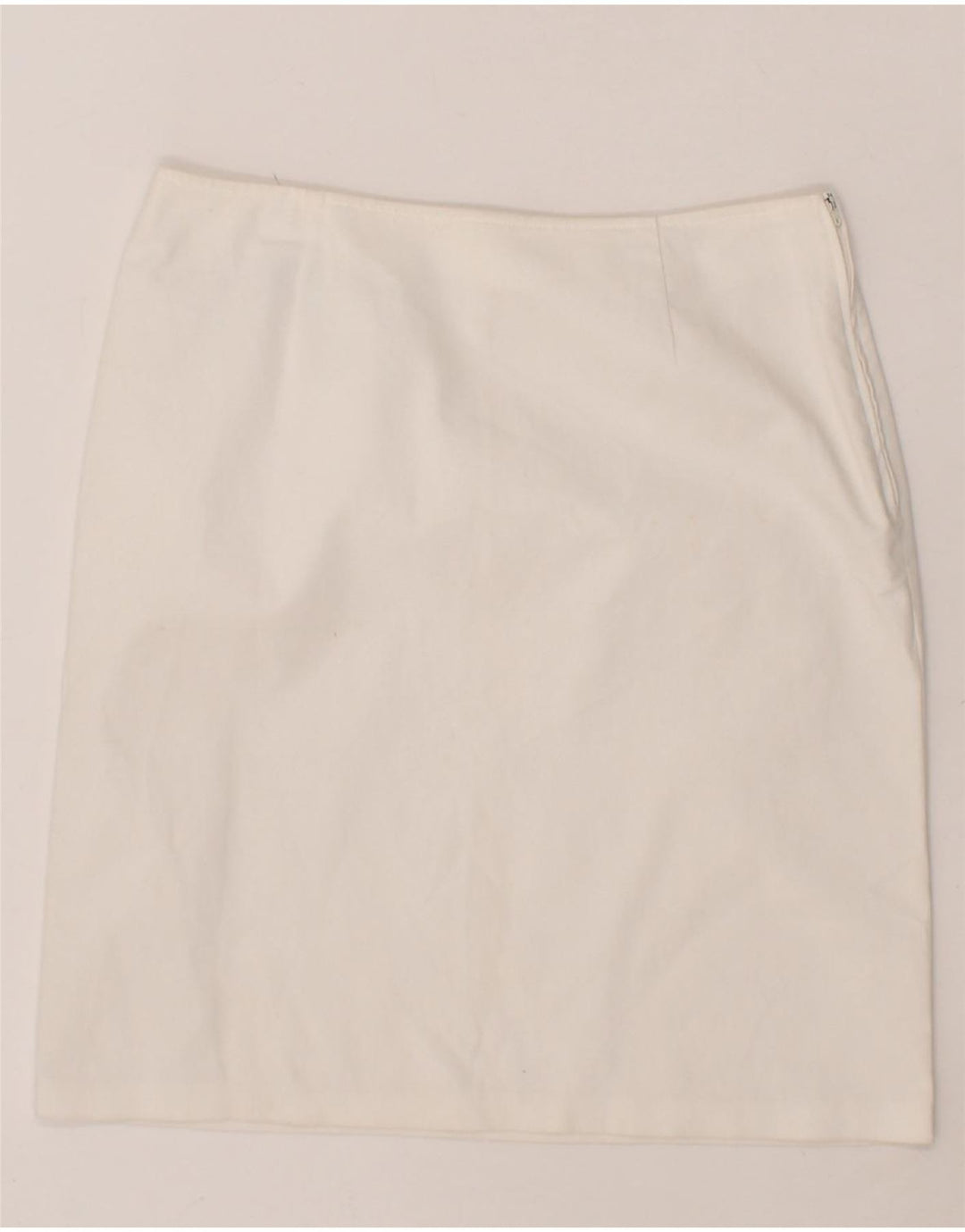 BENETTON Womens Straight Skirt IT 44 Medium W30  White Cotton Vintage Benetton and Second-Hand Benetton from Messina Hembry 