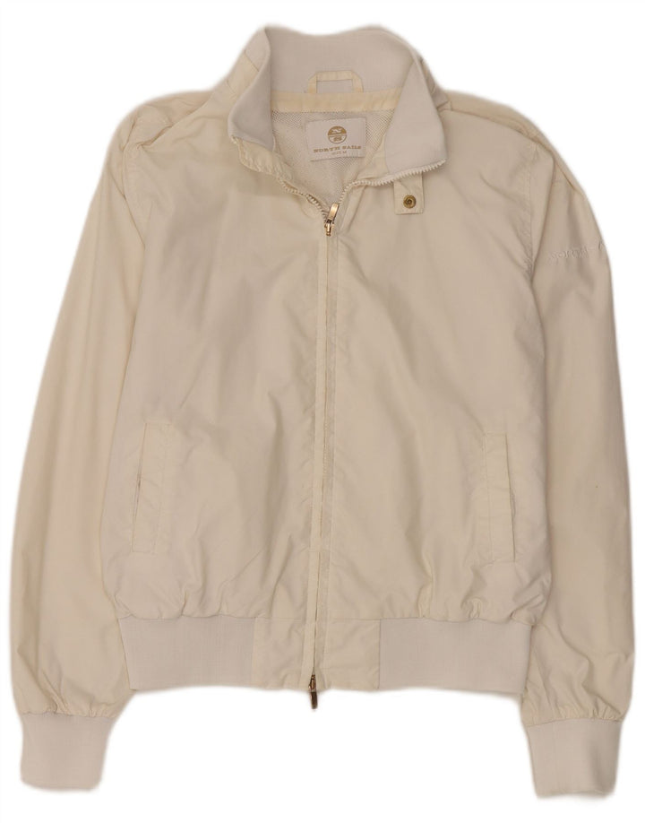 North Sails Womens Bomber Jacket UK 14 Medium Off White Polyamide
