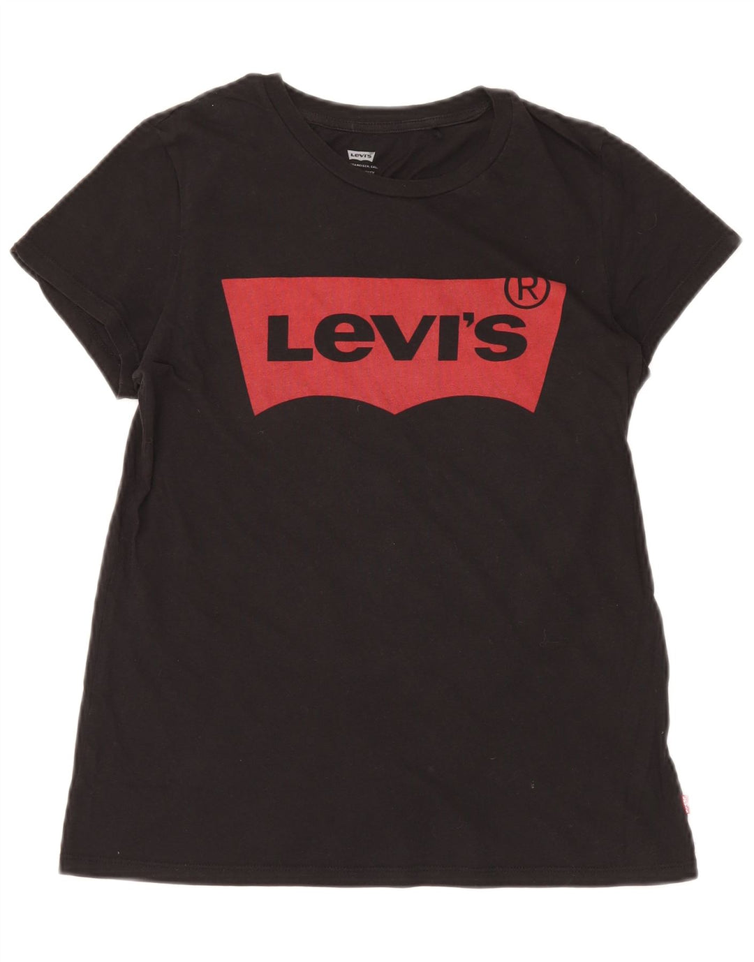 LEVI'S Womens Graphic T-Shirt Top UK 12 Small Black Cotton