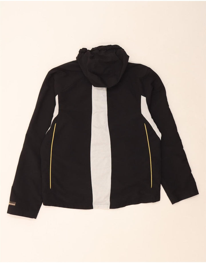 Adidas Mens Hooded Tracksuit Top Jacket Medium Black Colourblock Polyester