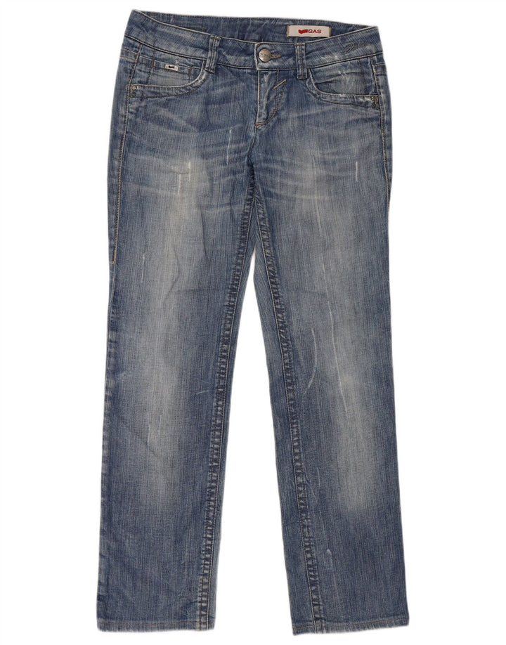 Gas Womens Straight Jeans W30 L31 Blue Cotton