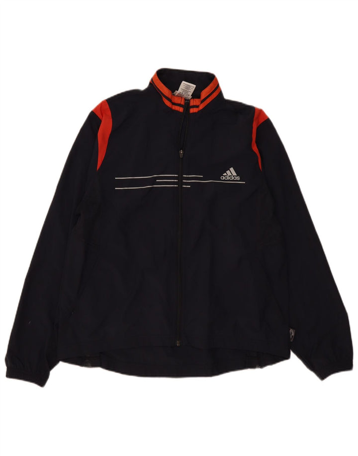 Adidas Womens Climashell Tracksuit Top Jacket UK 16 Large Navy Blue