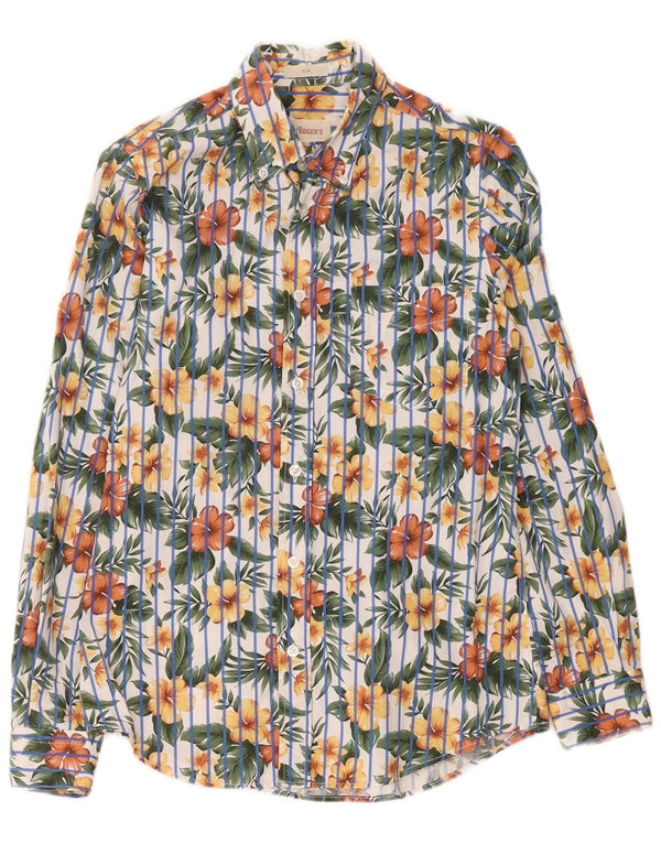 Roy Rogers Mens Hawaiian Slim Shirt Small Multicoloured Floral Cotton