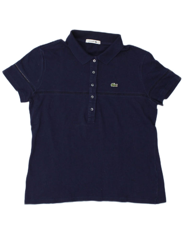 Lacoste Womens Polo Shirt Size 46 XL Navy Blue Cotton