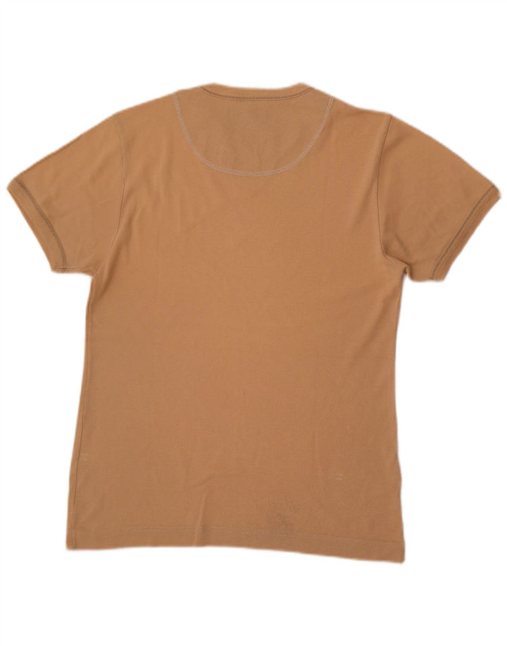 Lee Womens T-Shirt Top UK 14 Large Beige Cotton