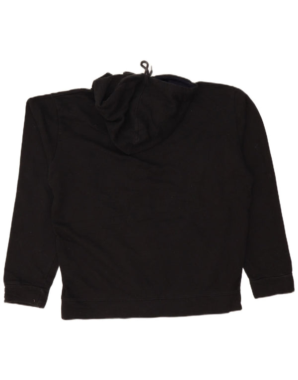 CHAMPION Mens Graphic Hoodie Jumper Large Black Cotton