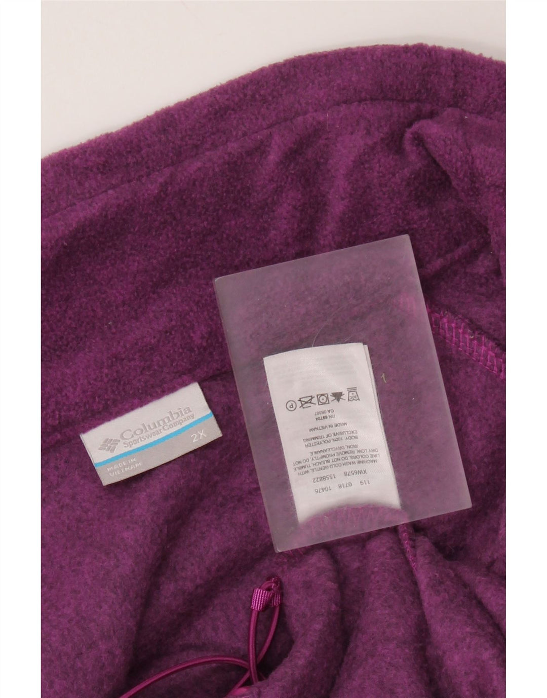 COLUMBIA Womens Fleece Jacket UK 20 2XL Purple Polyester