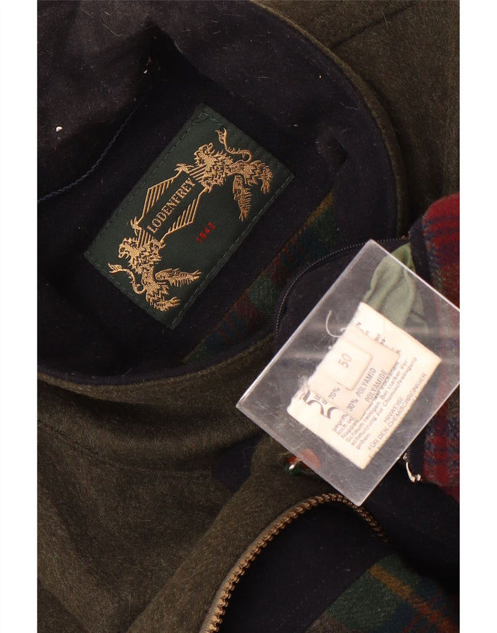 LODENFREY Mens Utility Jacket IT 50 Large Green Wool