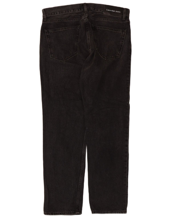 Calvin Klein Mens Straight Jeans W32 L30 Black Cotton