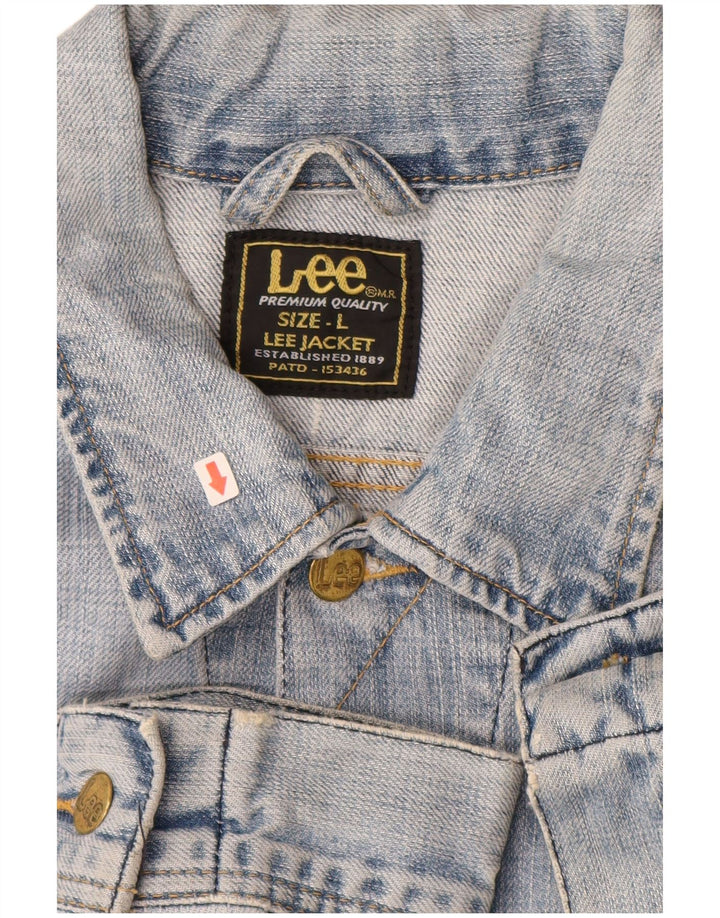 LEE Womens Denim Jacket UK 16 Large Blue Cotton