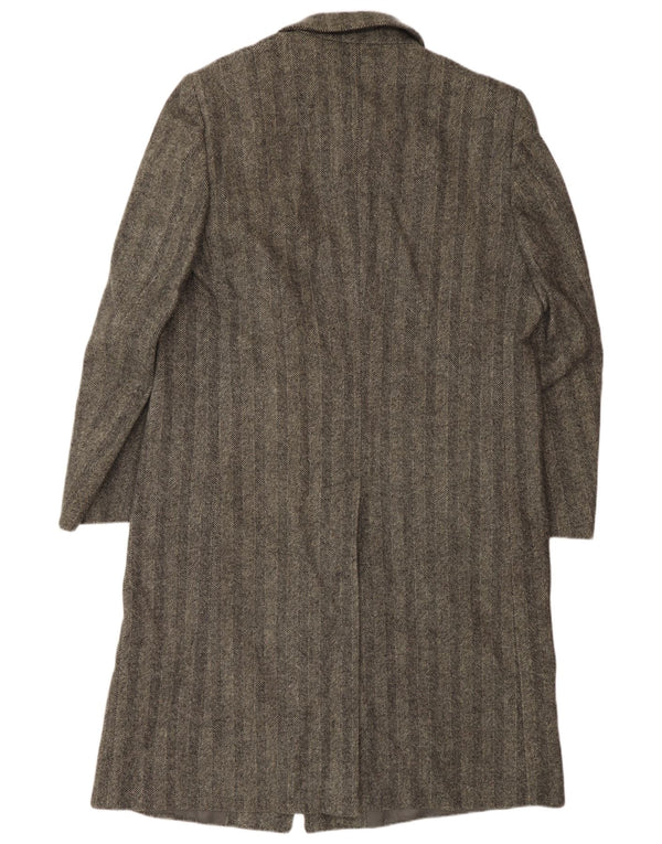FIRMA Mens Overcoat UK 38 Medium Grey Herringbone