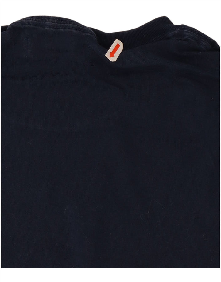 Adidas Mens T-Shirt Top Medium Navy Blue Striped Cotton