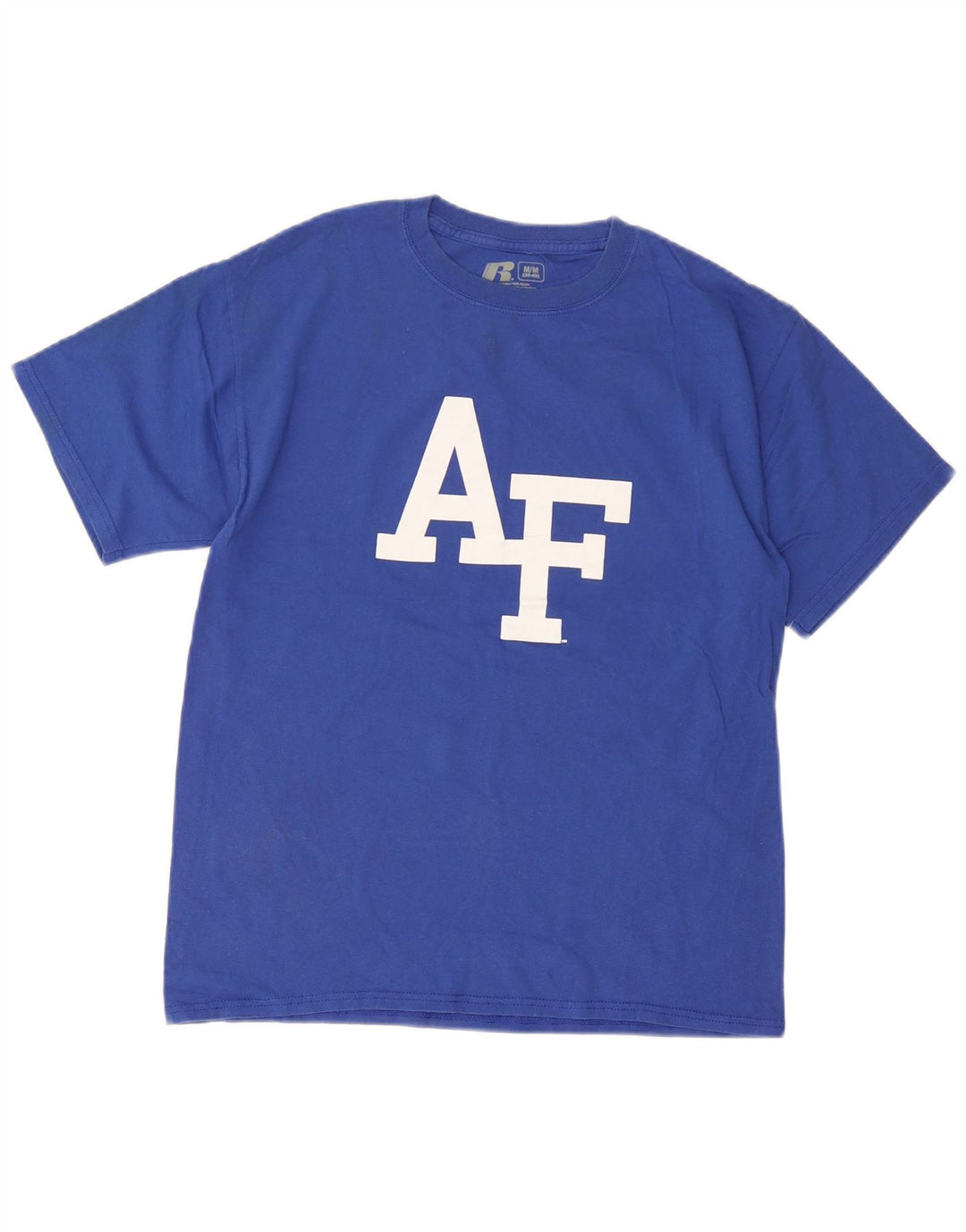 Russell Athletic Mens Graphic T-Shirt Top Medium Blue Cotton