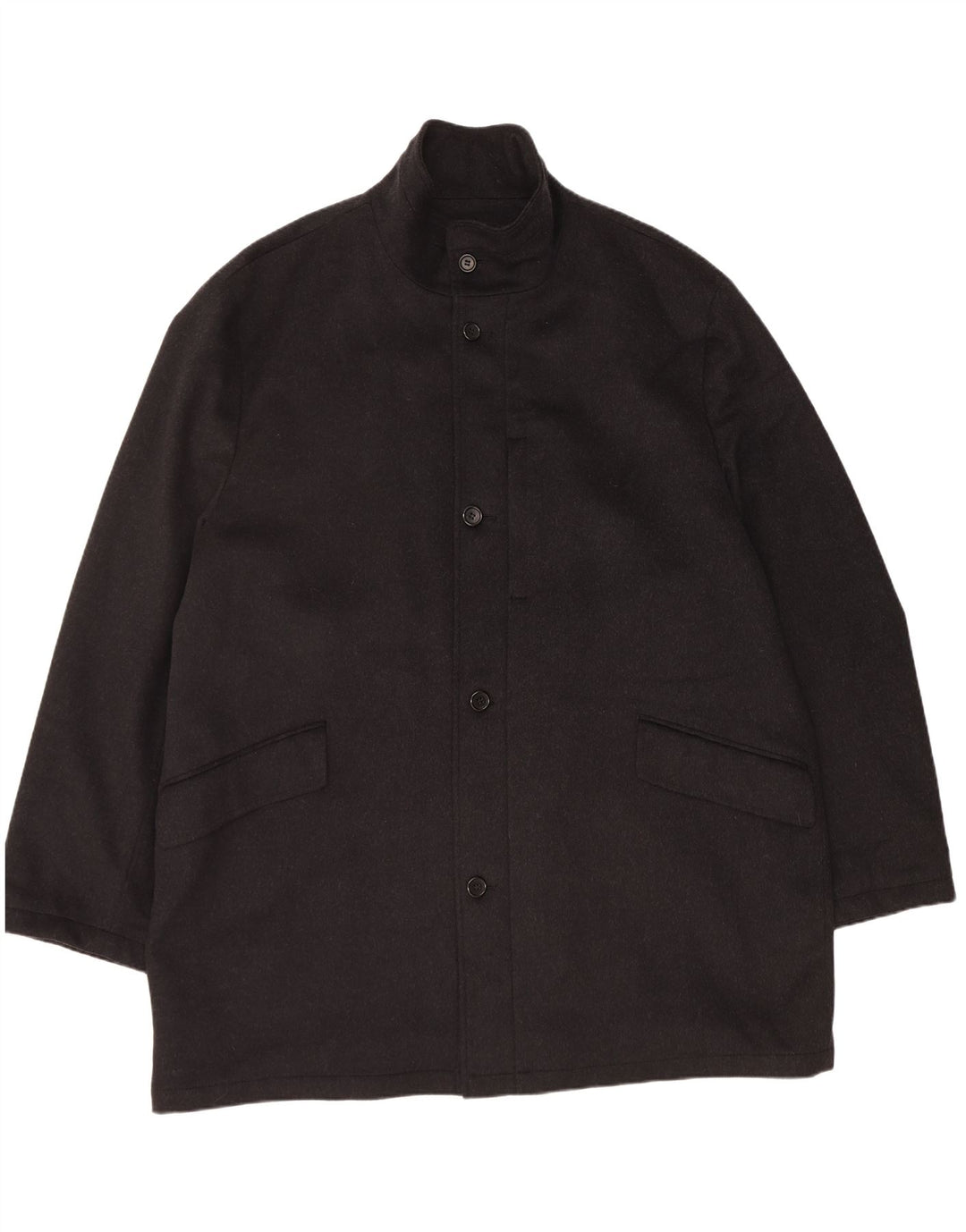 PIERRE CARDIN Mens Overcoat IT 60 5XL Black Wool