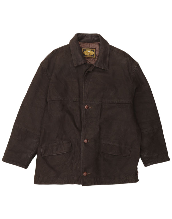 Douglas Mens Leather Jacket UK 42 XL Brown