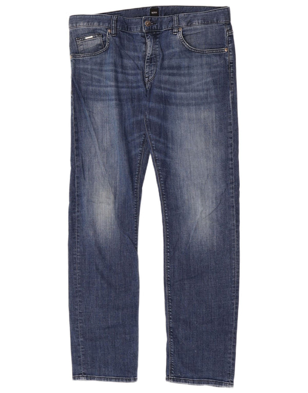 Hugo Boss Mens Stretch Slim Jeans W34 L32 Blue Cotton