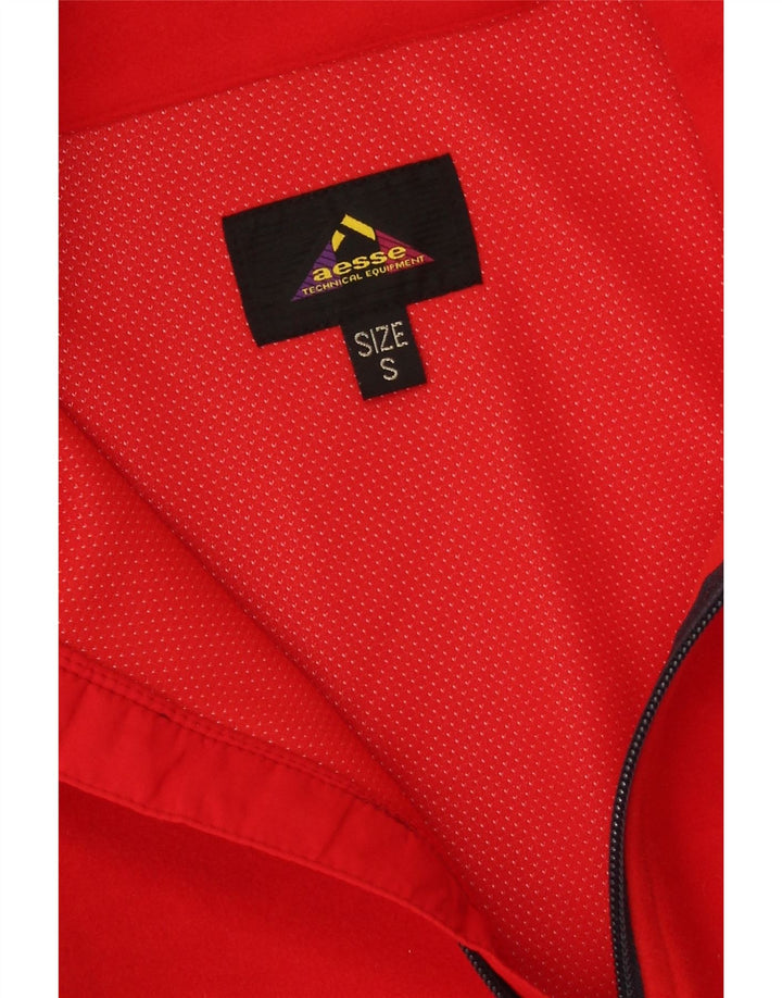 Aesse Mens Zip Neck Pullover Tracksuit Top Small Red Polyester