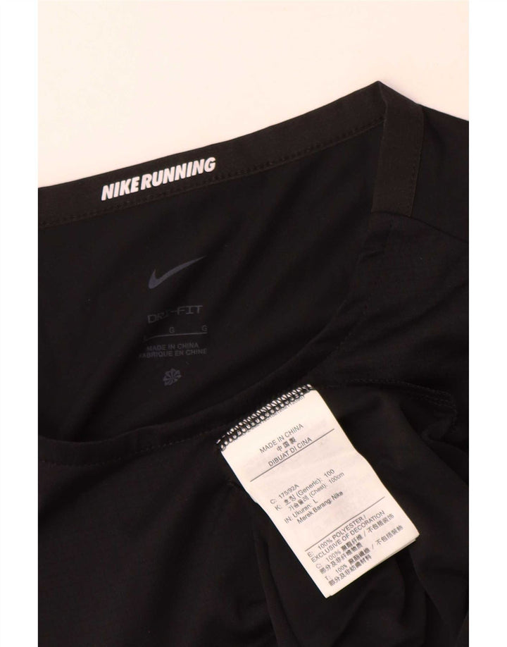 Nike Mens Dri Fit T-Shirt Top Large Black Polyester
