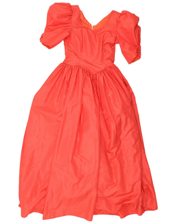 Vintage Womens Maxi Princess Dress UK 10 Small Pink