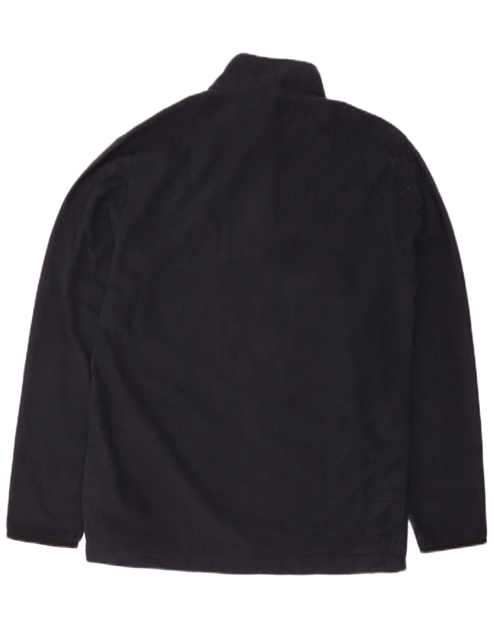 Champion Mens Zip Neck Fleece Jumper Large Navy Blue Polyester