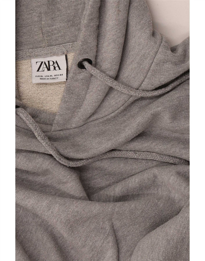 Zara Mens Hoodie Jumper XL Grey