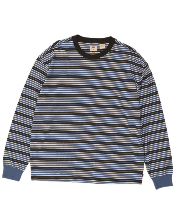 Levi's Mens Oversized Top Long Sleeve Medium Blue Striped Cotton
