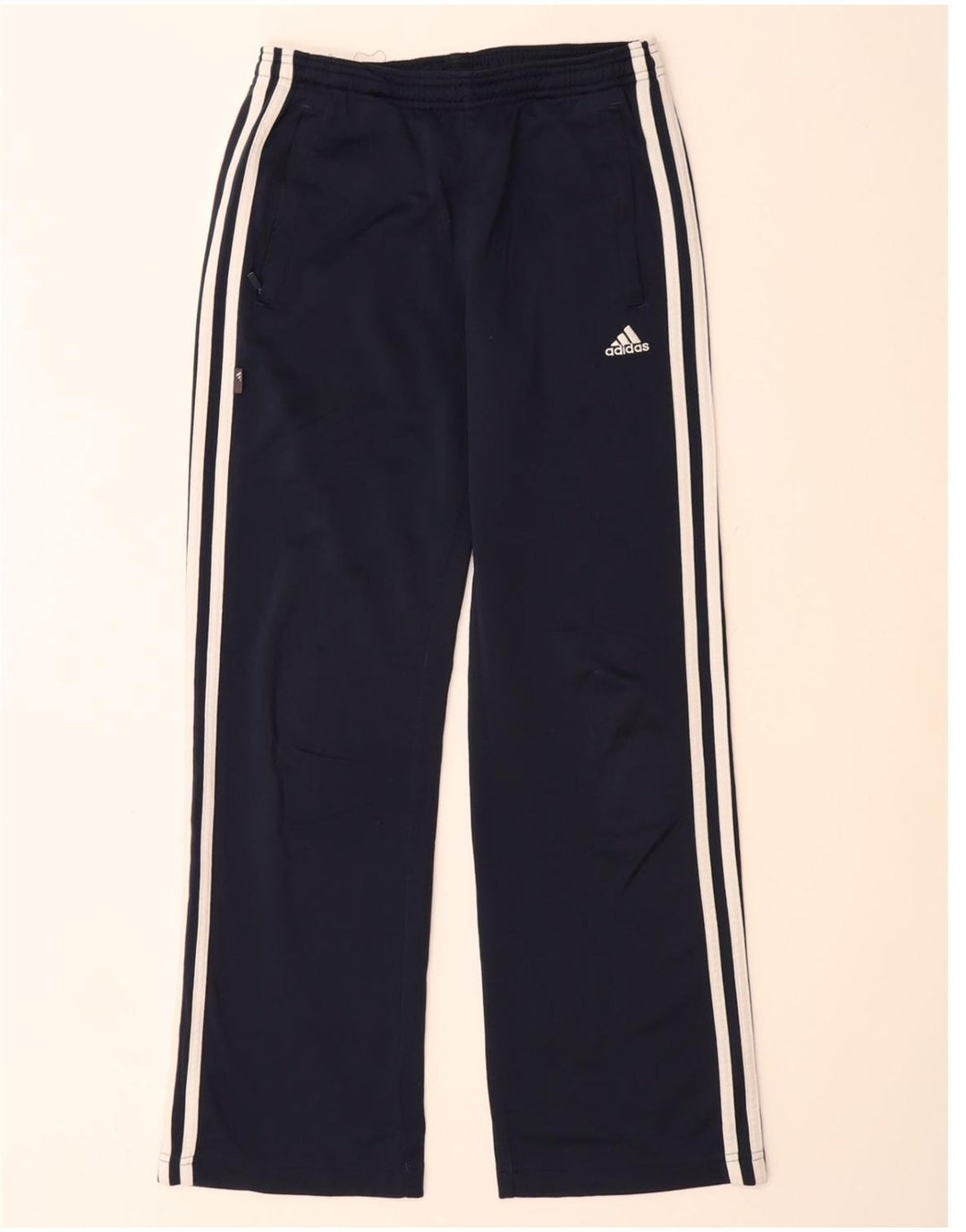 ADIDAS Boys Tracksuit Trousers 11-12 Years Navy Blue Polyester