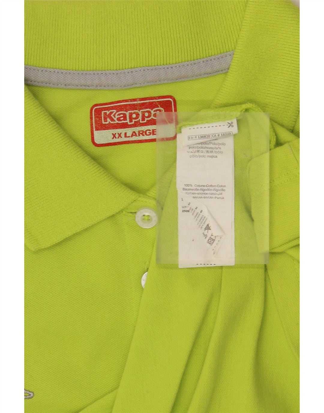 KAPPA Womens Graphic Polo Shirt UK 20 2XL Green Cotton