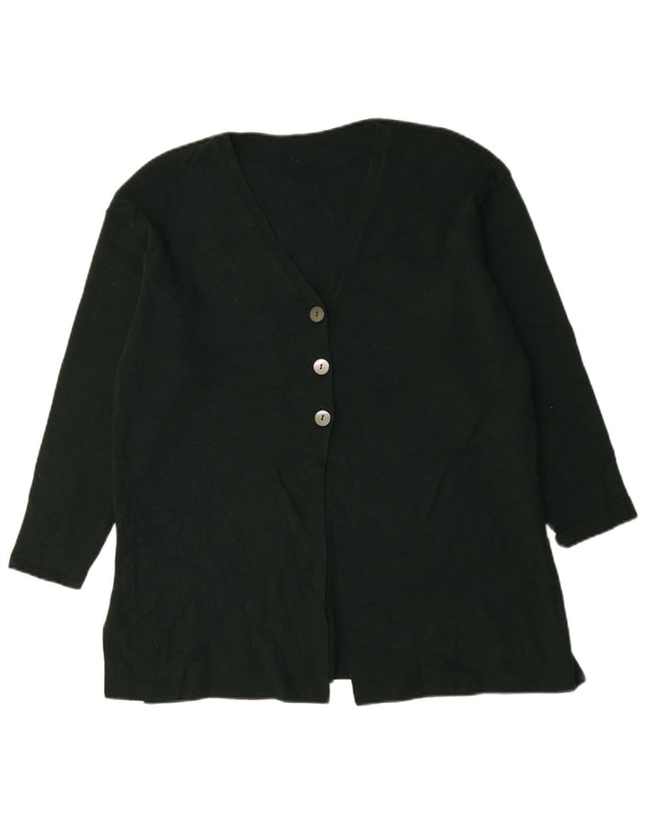 Marks & Spencer Womens Oversized Cardigan Sweater UK 12 Medium  Green Wool